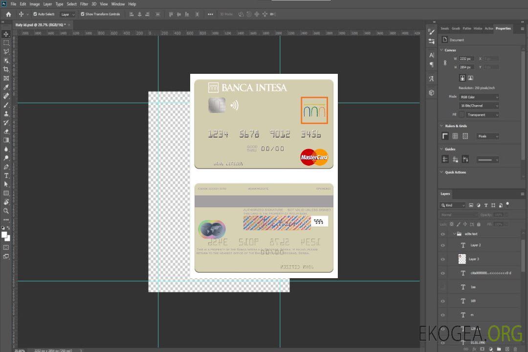 Serbie La Banca Intesa a.d. Mastercard de Belgrade template